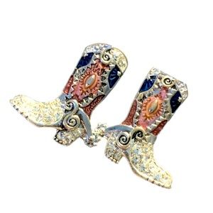 Sunnity | Cowgirl Boots with Rhinestones | Boho Style Earrings